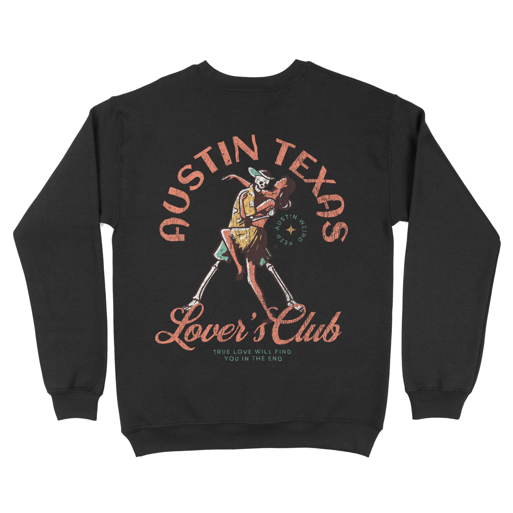 Austin Crewneck in Black - back view