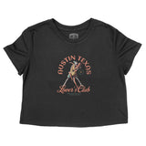 Austin Cropped Tee in Black - front view