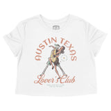 Austin Skeleton Hunk Cropped Tee White front