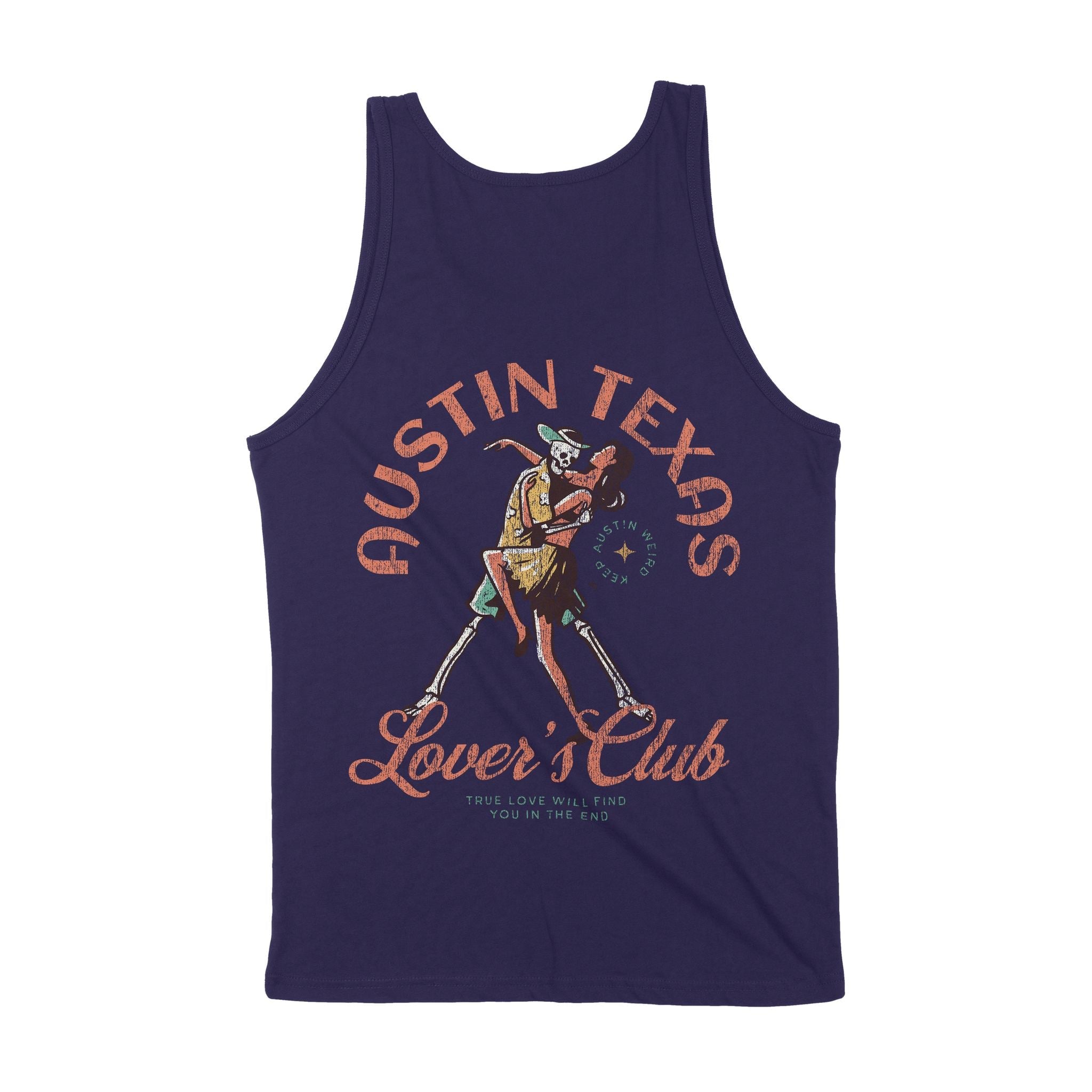 Austin Skeleton Hunk Tank Top Navy back