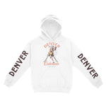 Denver Hoodie in White - front-sleeves view