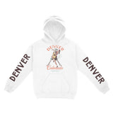 Denver Hoodie in White - front-sleeves view