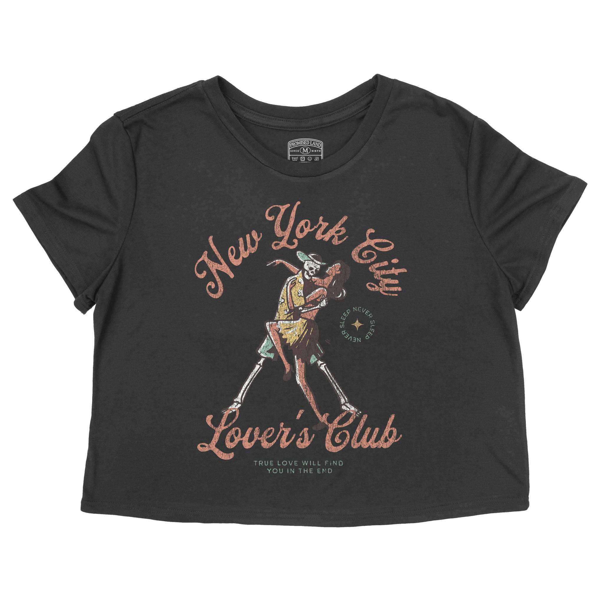 New York Skeleton Hunk Cropped Tee Black front