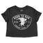 Asbury Park Bald Eagle Cropped Tee in Black - front view