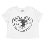 Denver Bald Eagle Cropped Tee White front