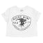 Denver Bald Eagle Cropped Tee in White - front view