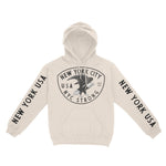 New York Hoodie in Natural - front-sleeves view