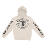 New York Hoodie in Natural - front-sleeves view