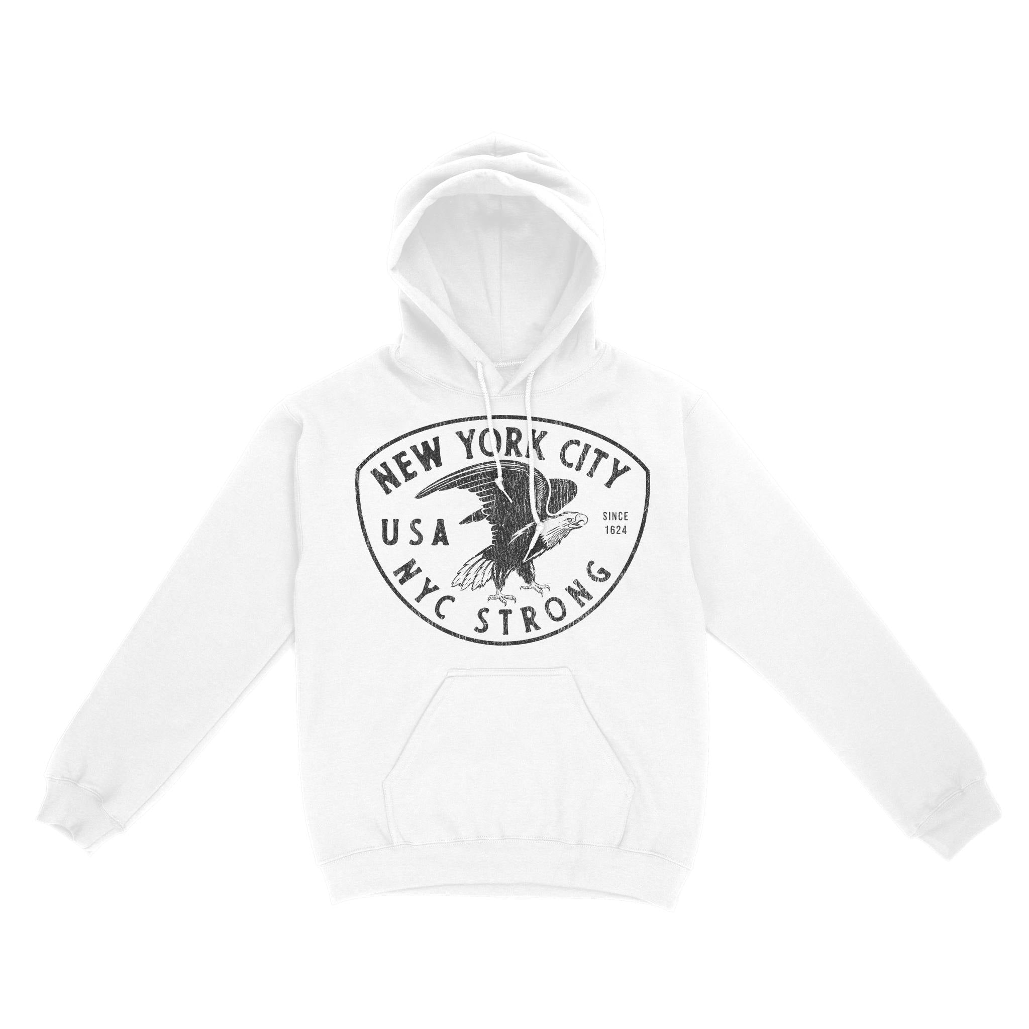 New York Hoodie in White - front view