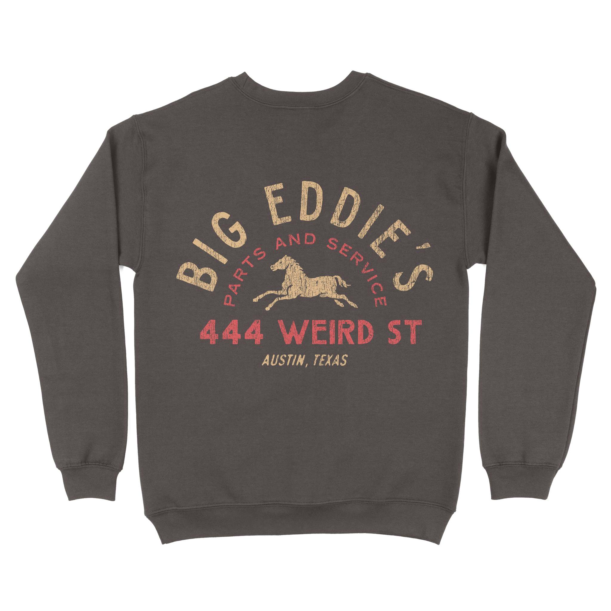 Austin Auto Shop Crewneck Dark Chocolate back