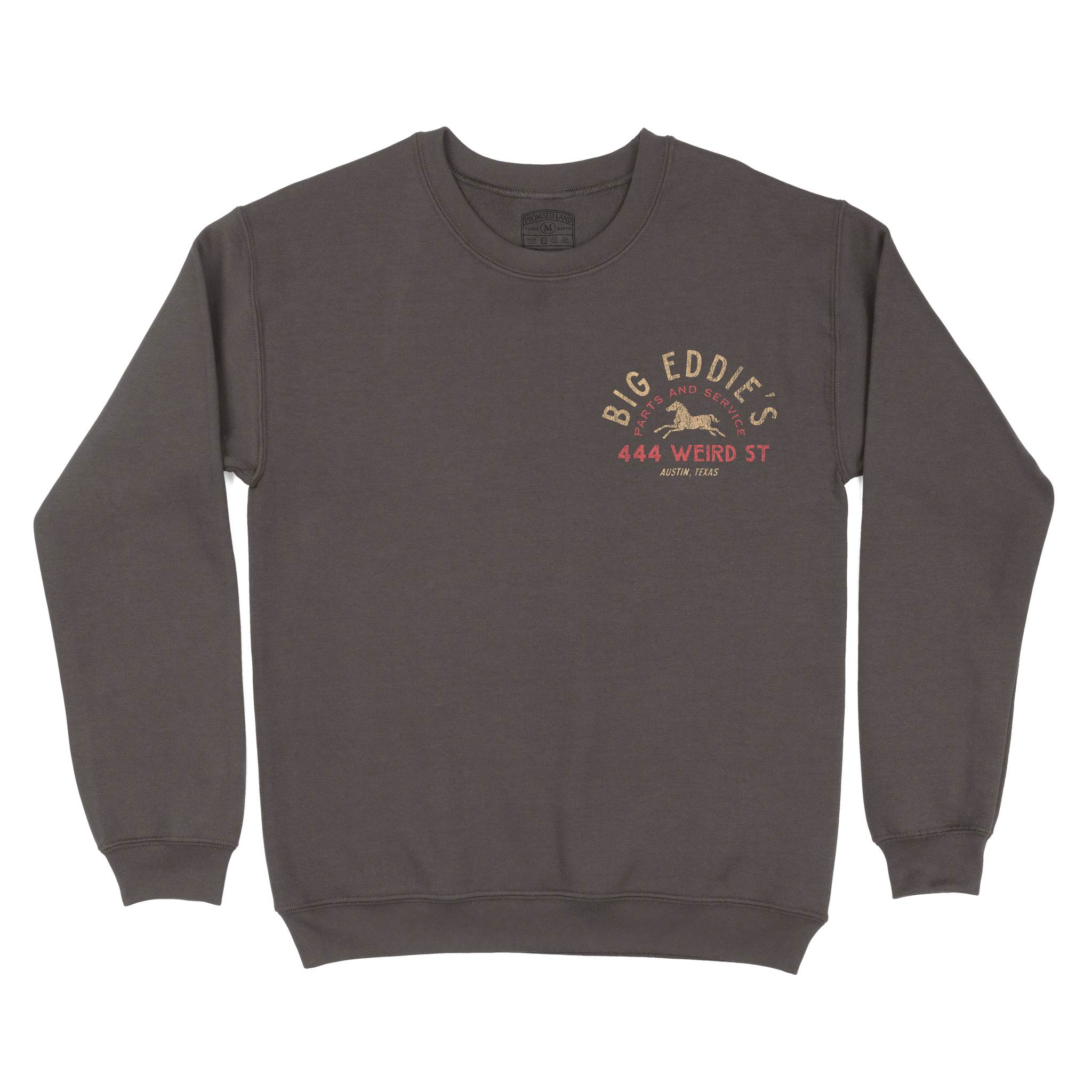 Austin Auto Shop Crewneck Dark Chocolate front