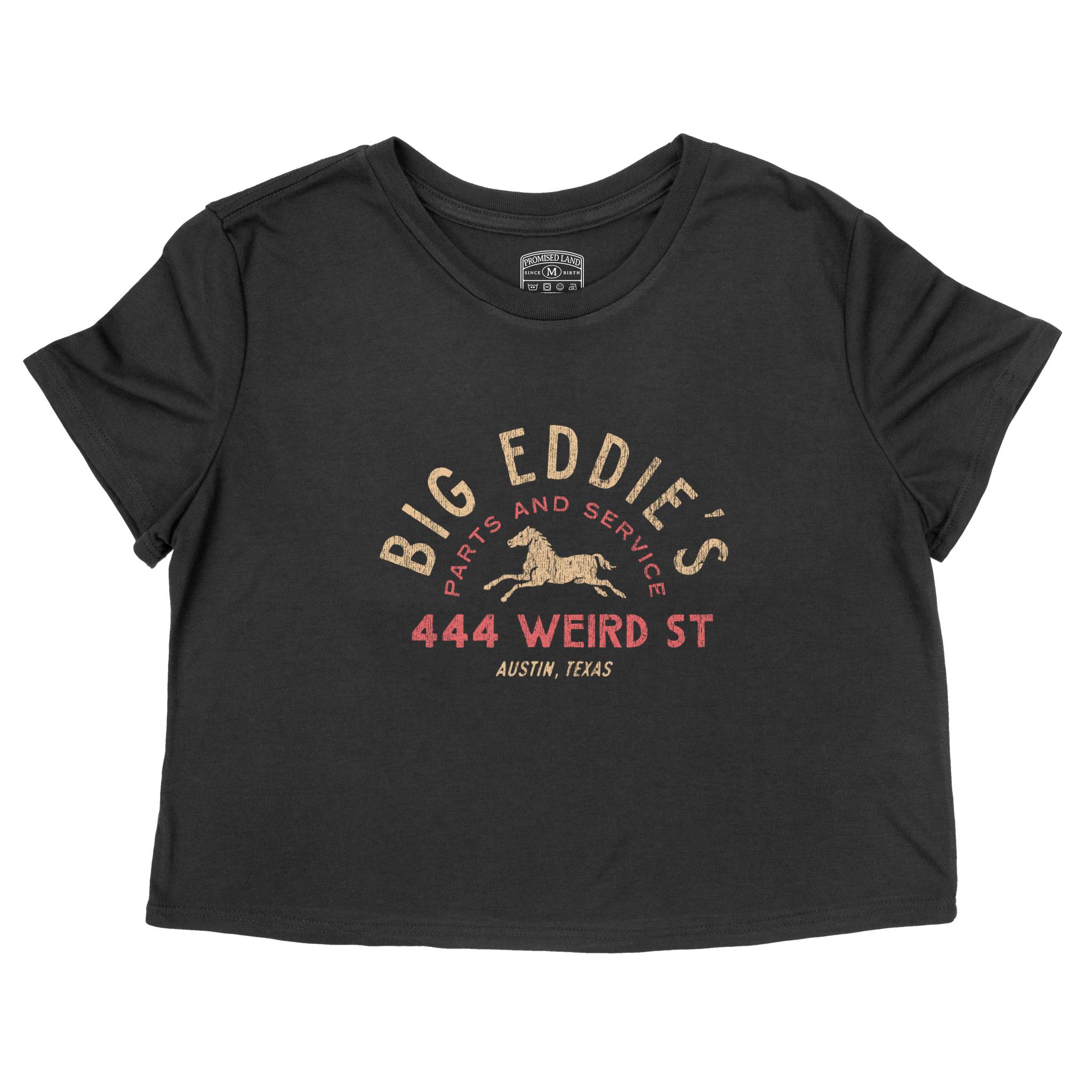 Austin Cropped Tee in Black - front view