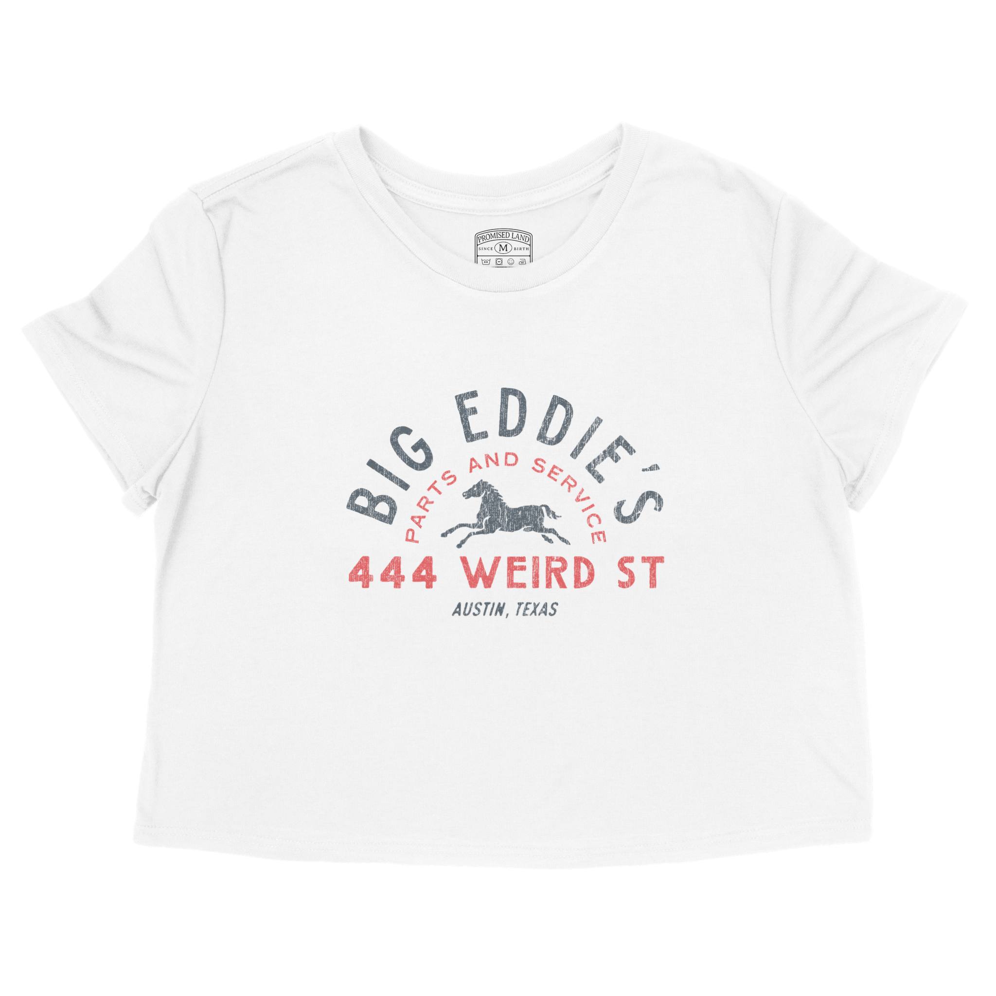 Austin Cropped Tee in White - front view