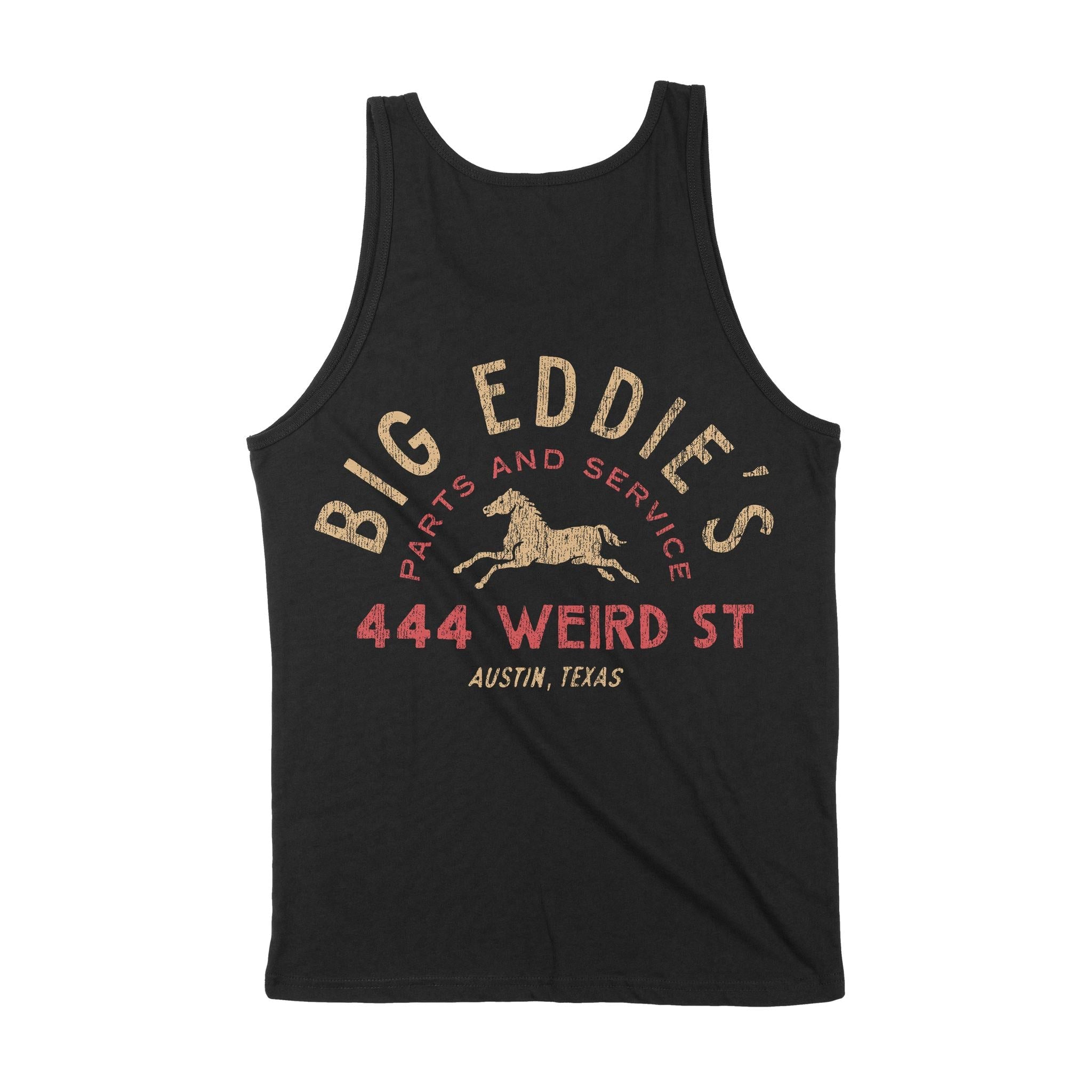 Austin Auto Shop Tank Top Black back