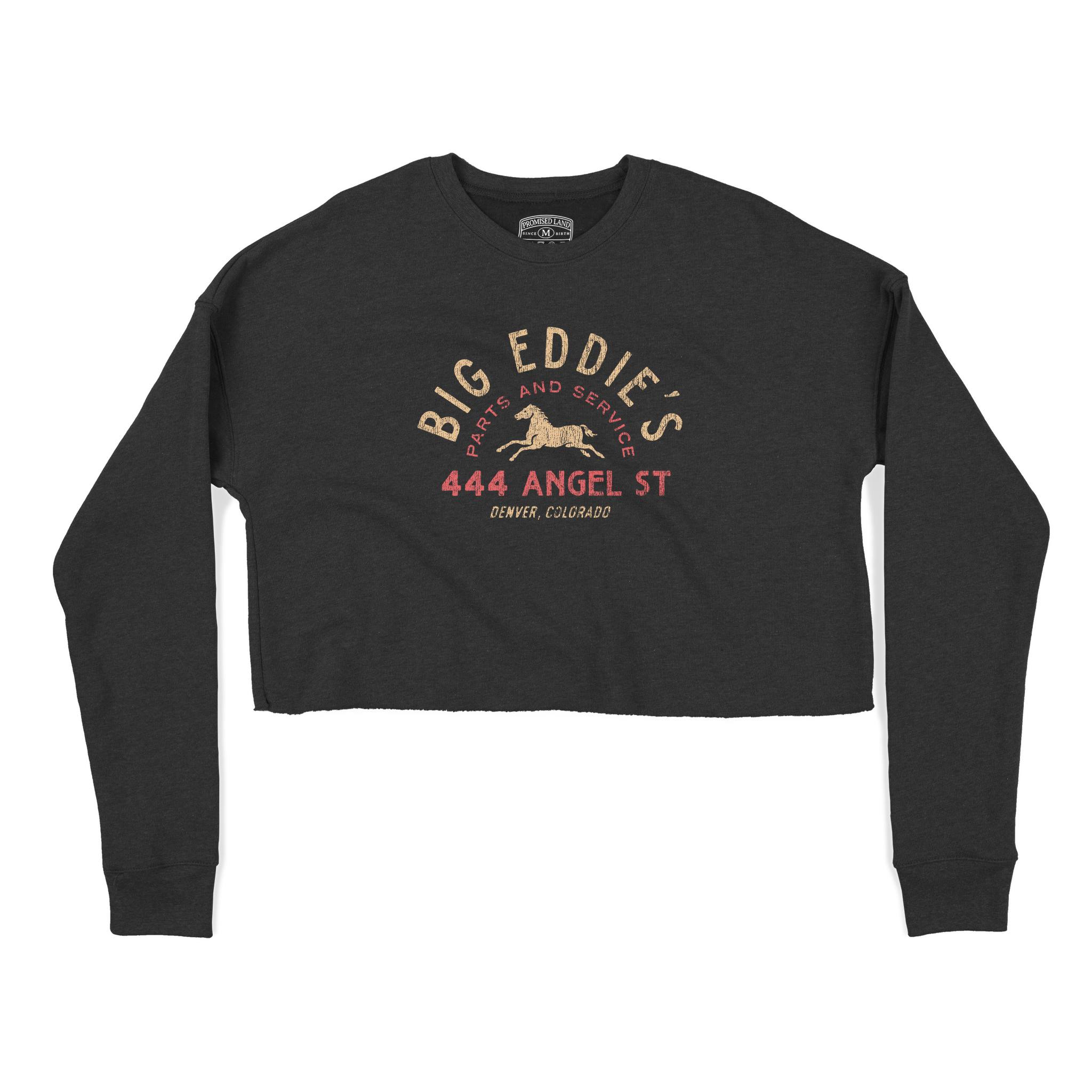 Denver Cropped Crew in Black - front view