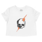Asbury Park Hell Raiser Cropped Tee in White - front view