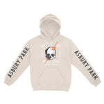Asbury Park Hell Raiser Hoodie in Natural - front with sleeves view