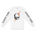 Asbury Park Hell Raiser Longsleeve in White - front with sleeves view