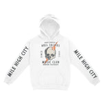 Denver Hoodie in White - front-sleeves view