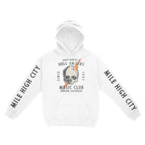Denver Hoodie in White - front-sleeves view