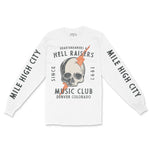 Denver Hell Raiser Longsleeve in White - front view with sleeves
