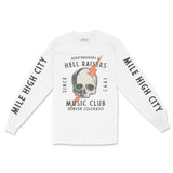 Denver Longsleeve in White - front-sleeves view