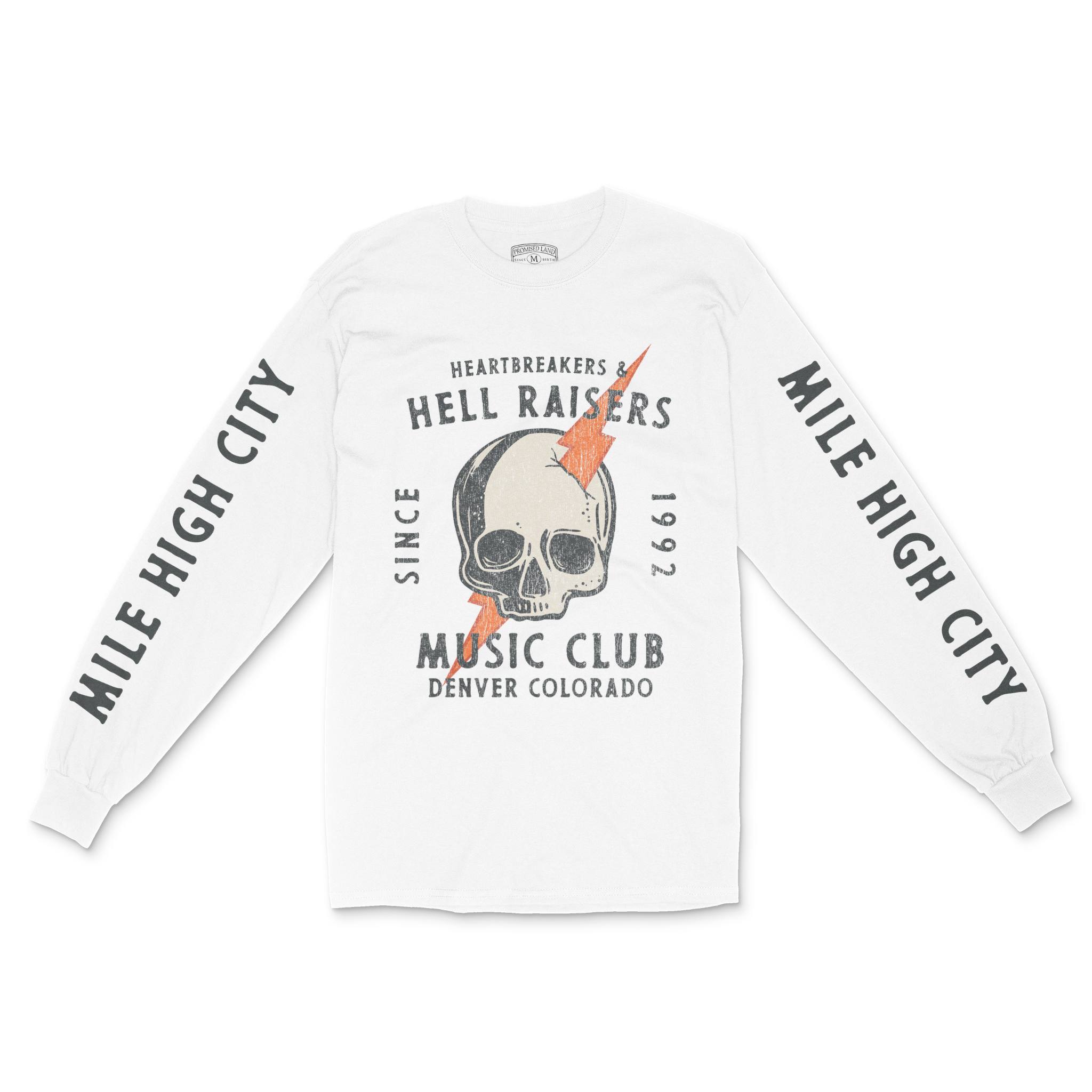 Denver Longsleeve in White - front-sleeves view