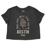 Austin True Love Cropped Tee Black front