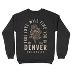 Denver Crewneck in Black - back view