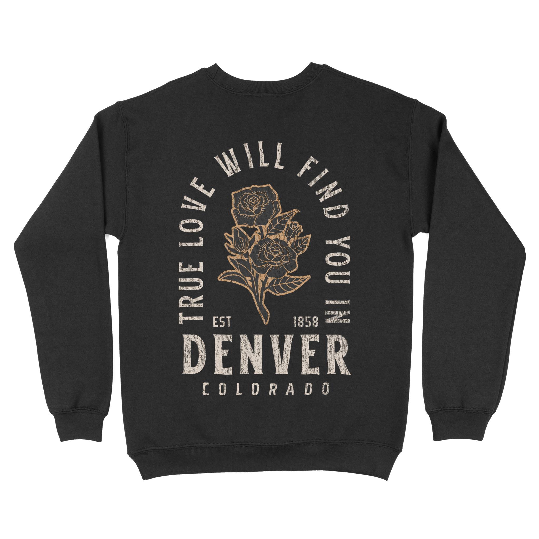 Denver Crewneck in Black - back view