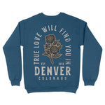 Denver True Love Crewneck Indigo Blue back