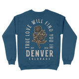 Denver True Love Crewneck Indigo Blue back