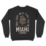 Miami Crewneck in Black - back view