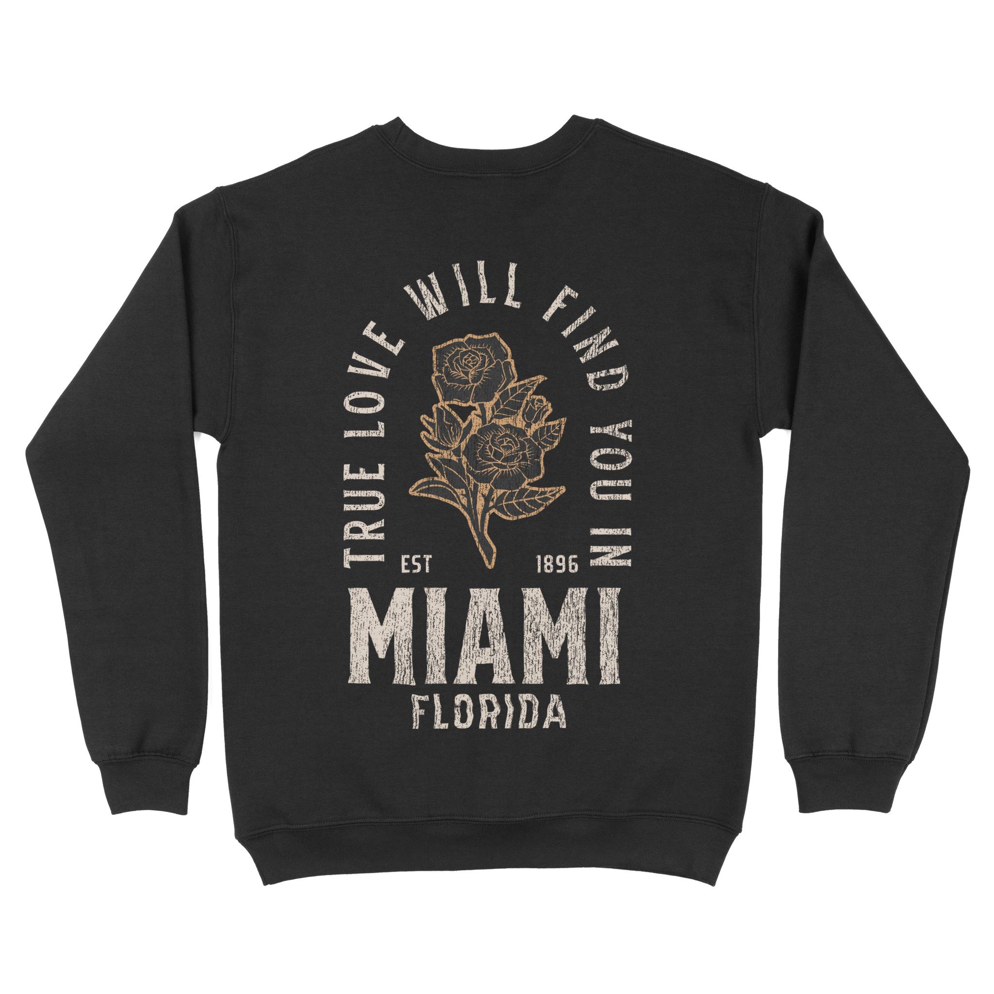 Miami Crewneck in Black - back view