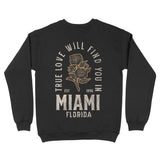 Miami Crewneck in Black - back view