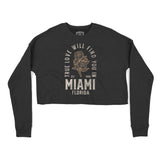 Miami Cropped Crew in Black - front view