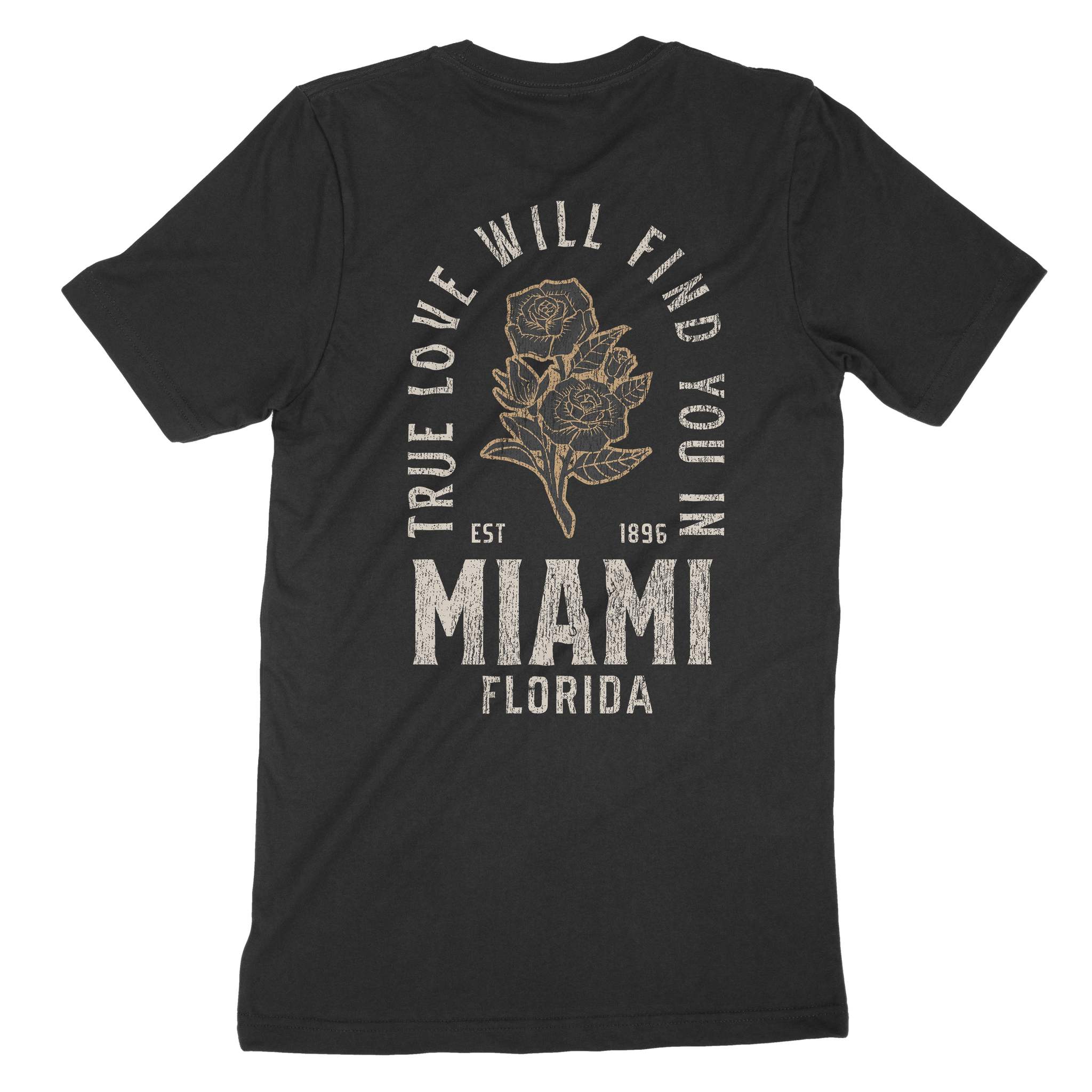 Miami True Love T-Shirt Black back
