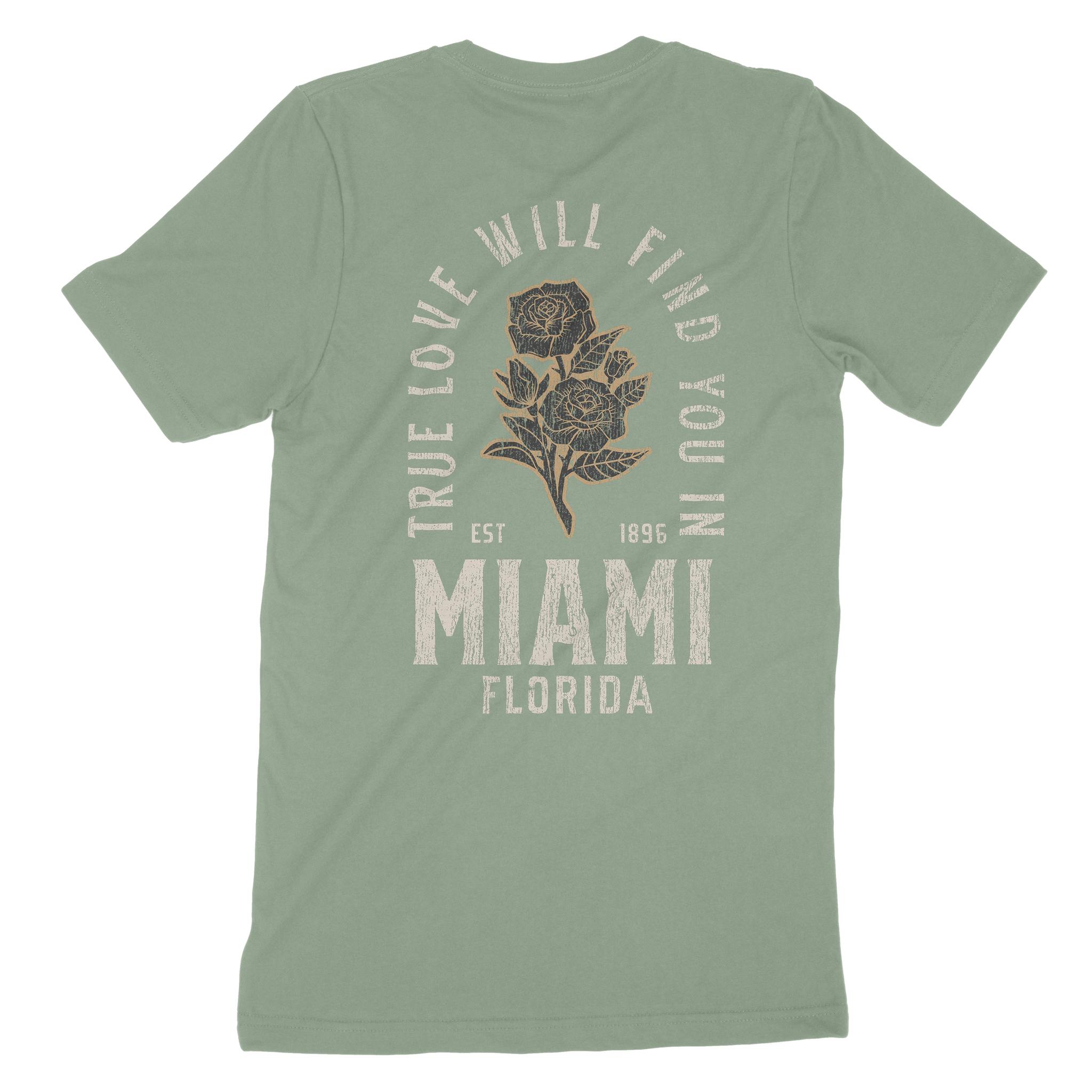 Miami True Love T-Shirt Sage back