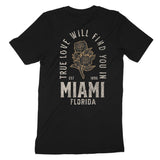 Miami True Love T-Shirt Vintage Black back