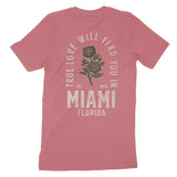 Miami True Love T-Shirt Vintage Red back