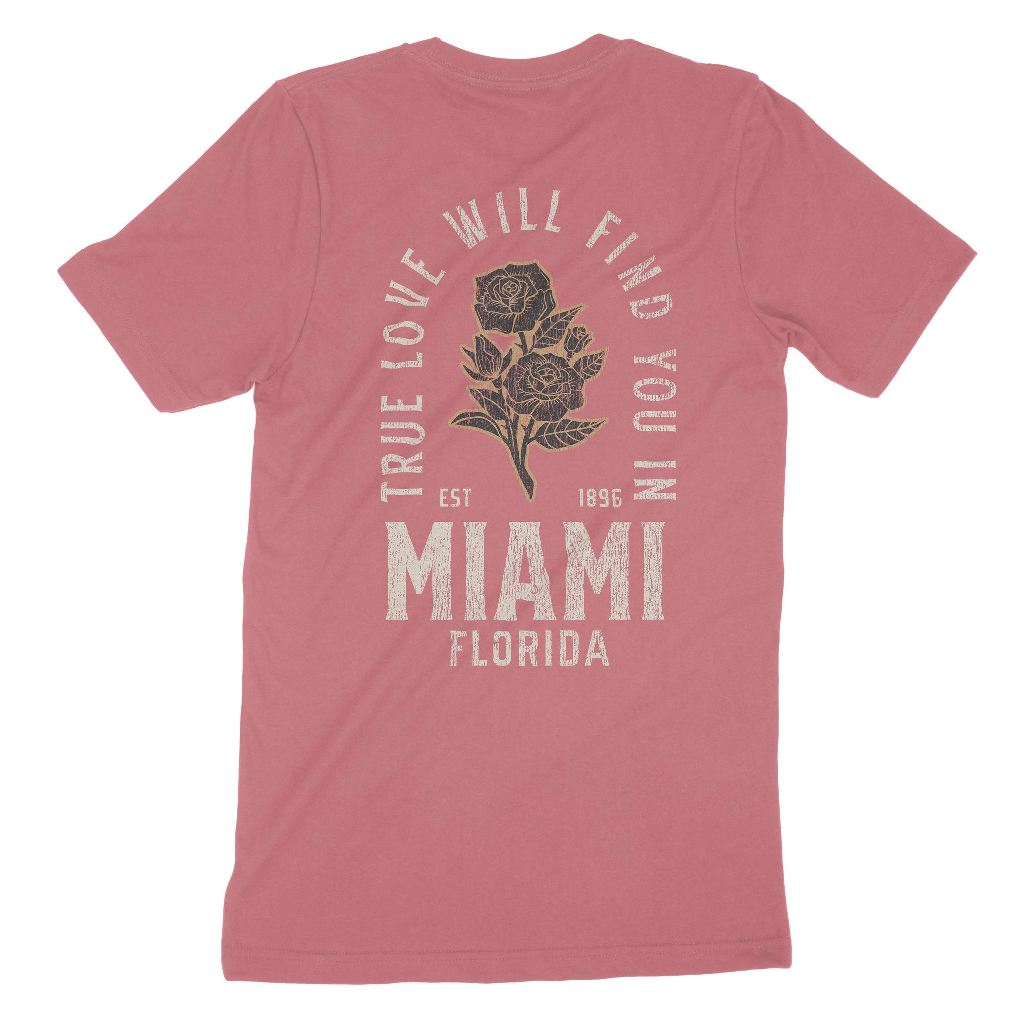 Miami True Love T-Shirt Vintage Red back
