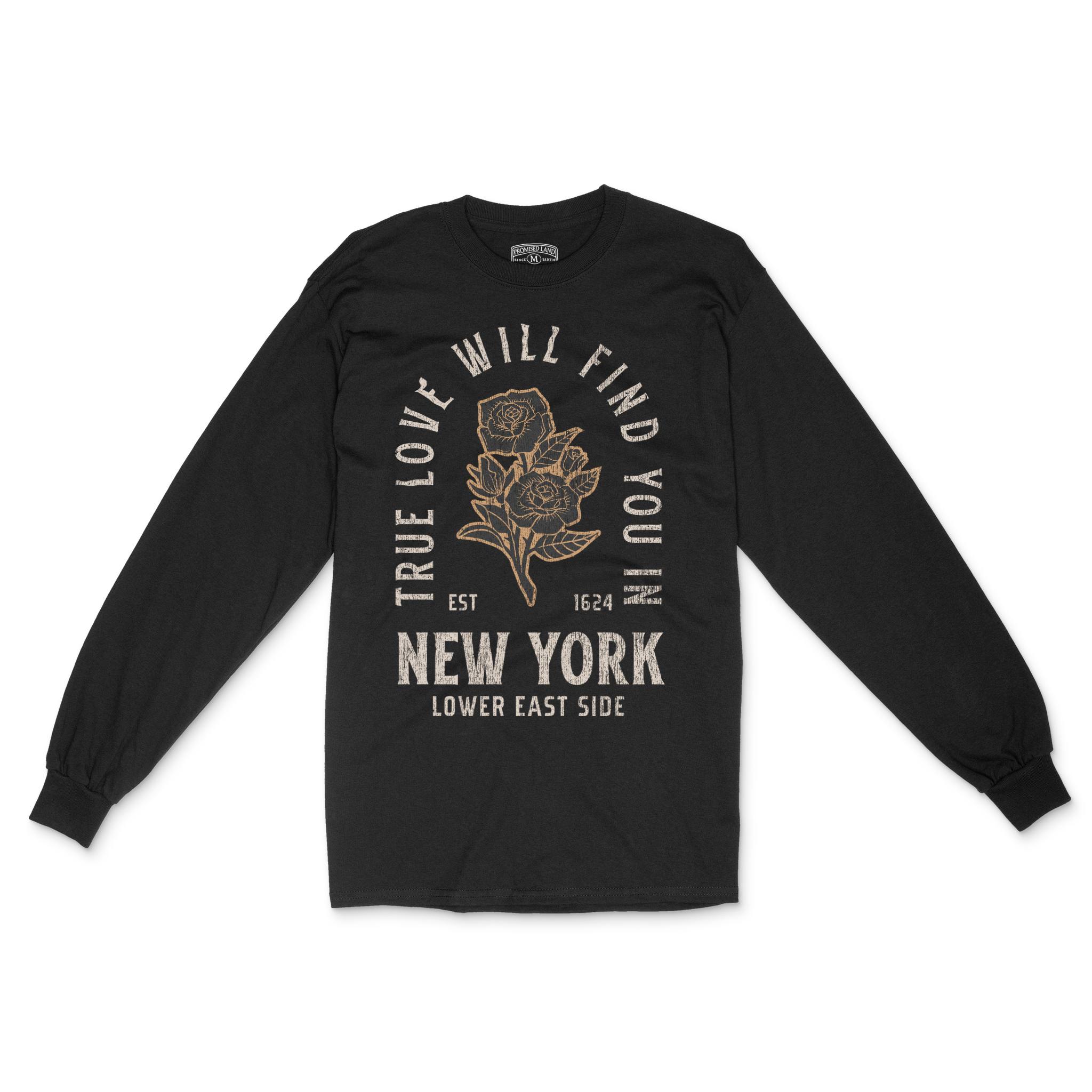 New York Longsleeve in Black - front view