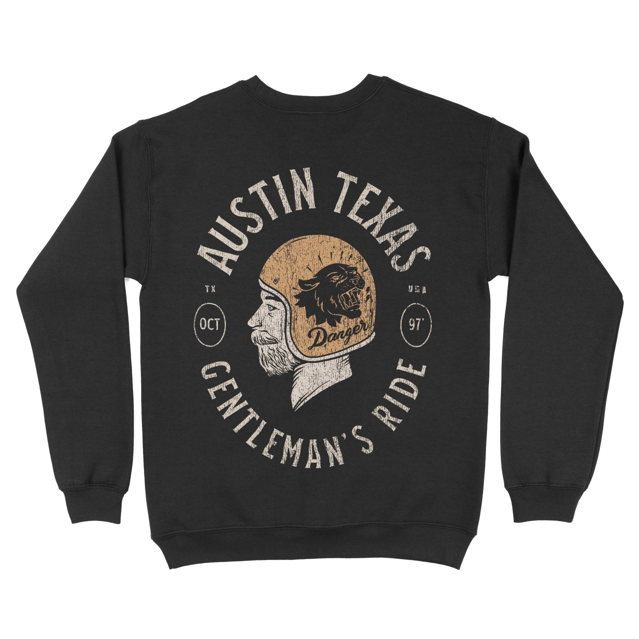 Austin Crewneck in Black - back view
