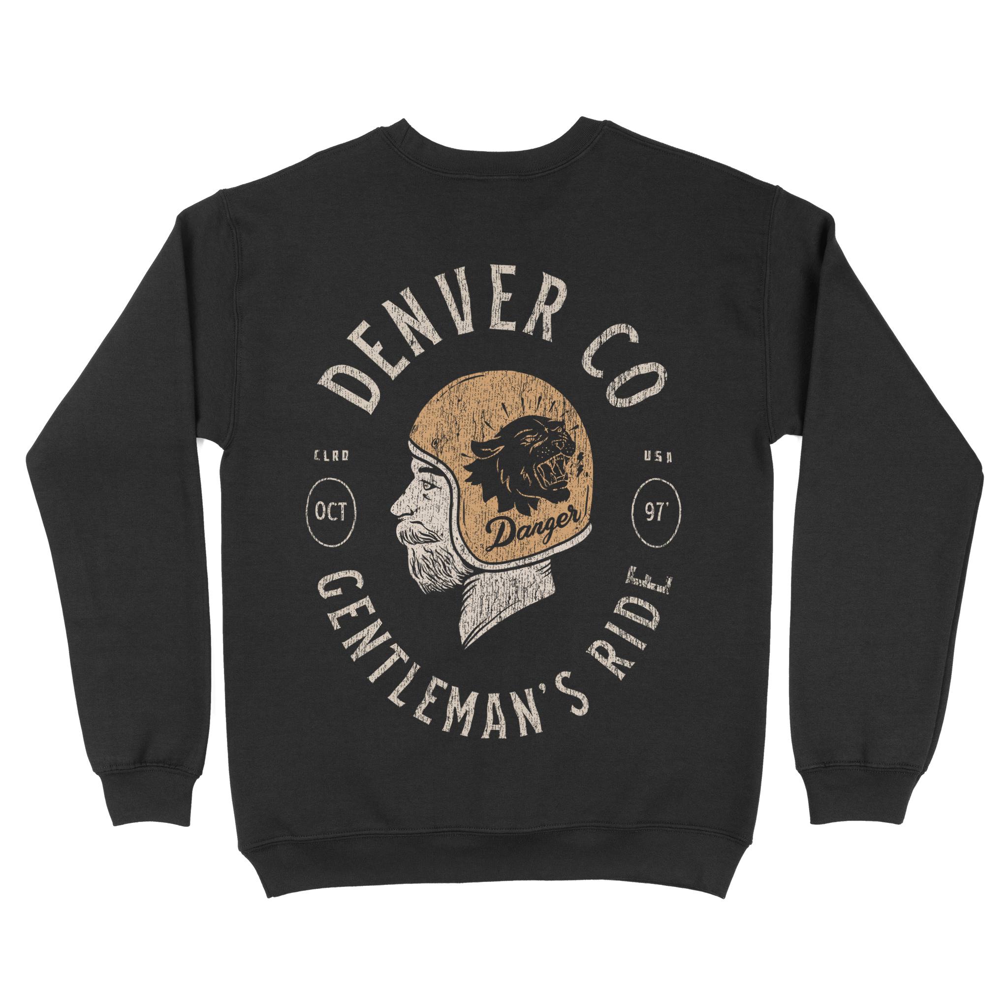 Denver Crewneck in Black - back view