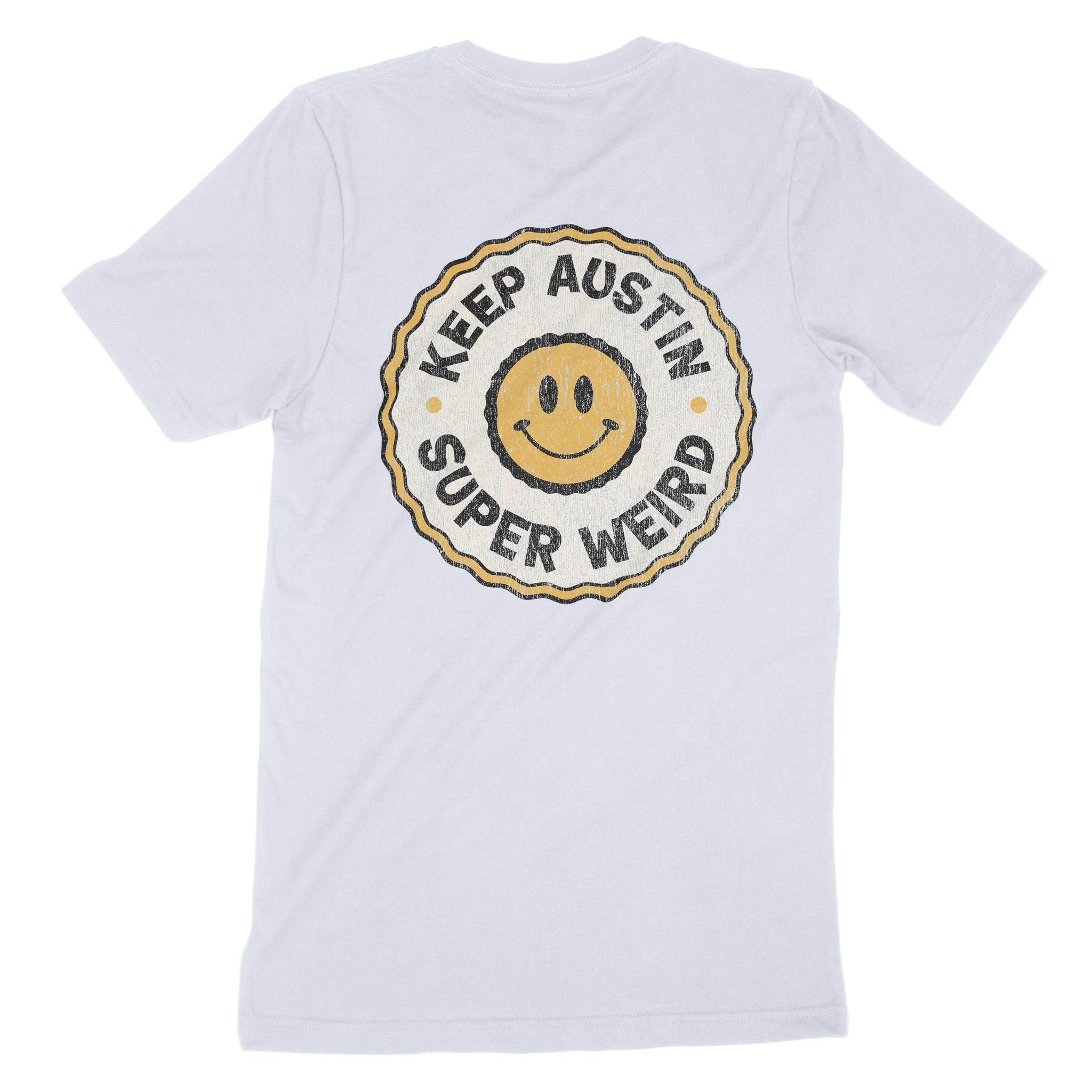 Austin Smiley Face 3 T-Shirt in Light Blue - back view