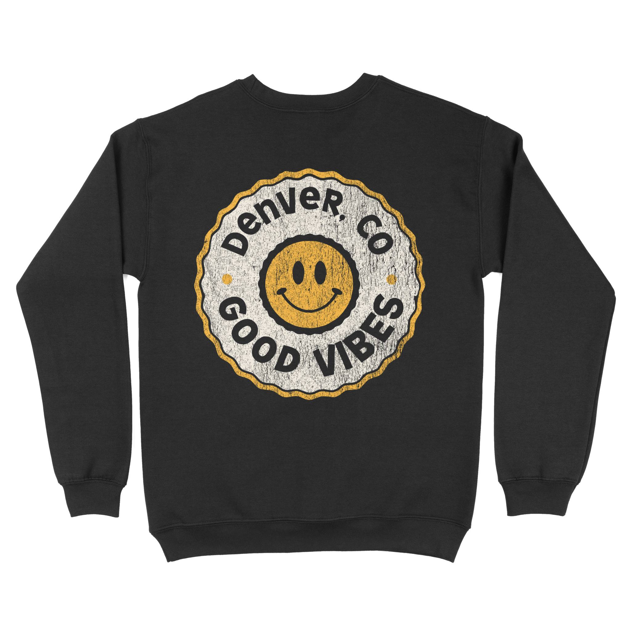 Denver Crewneck in Black - back view