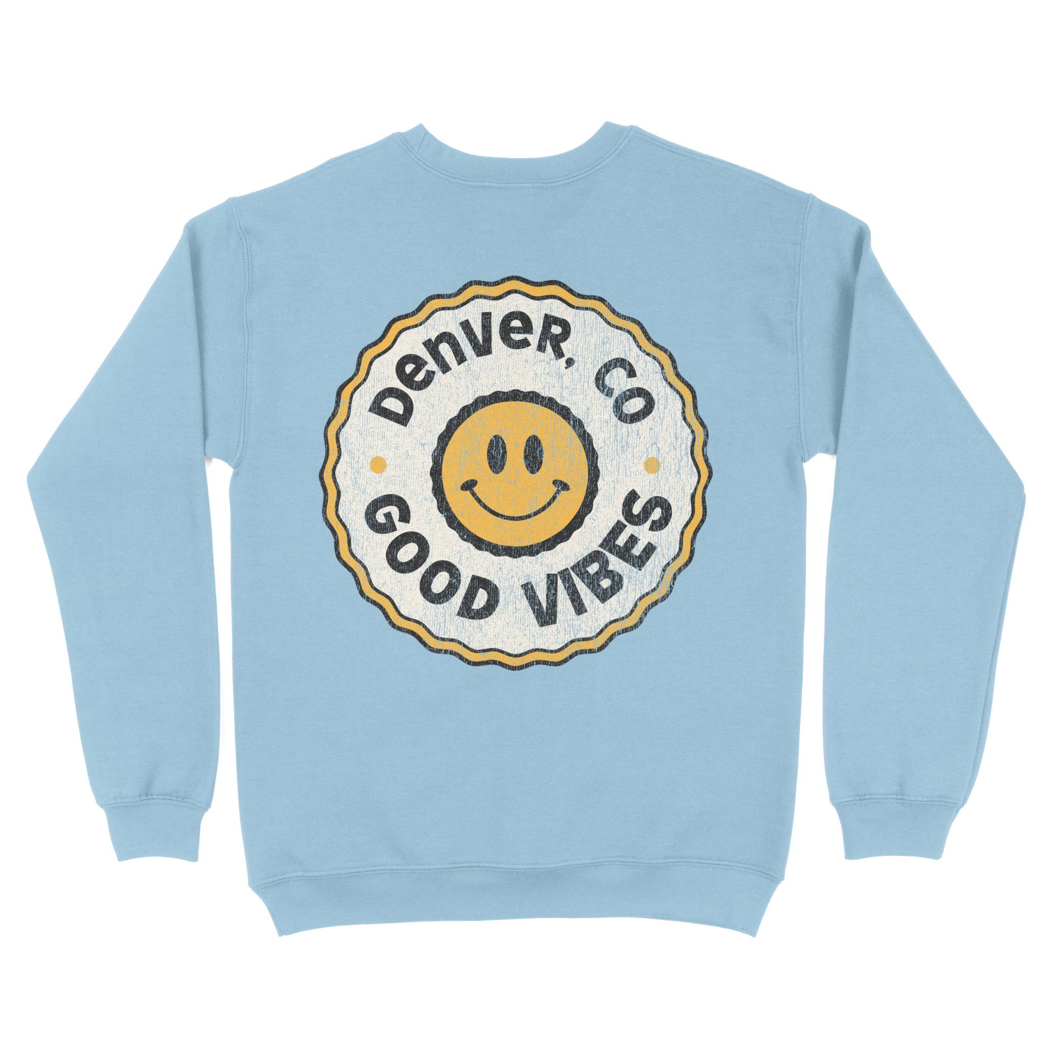 Denver Crewneck in Light Blue - back view