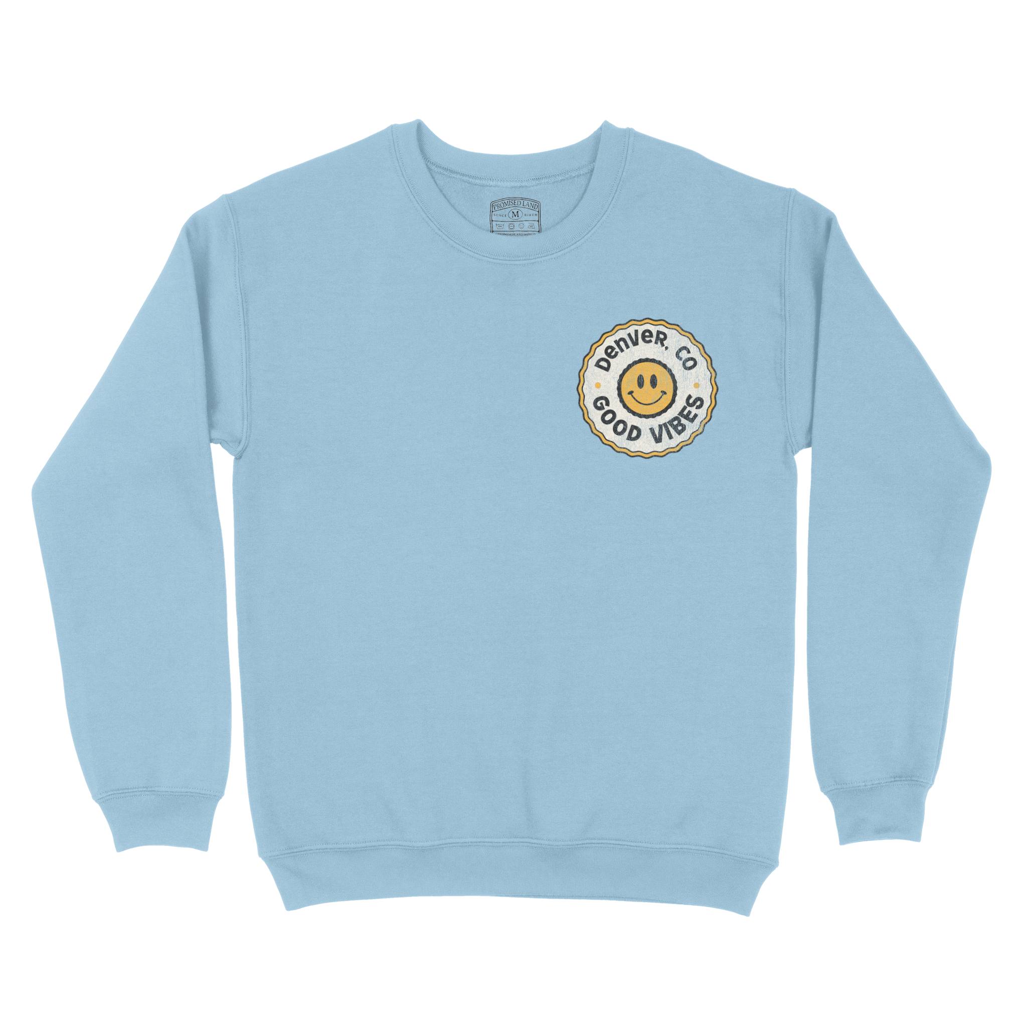 Denver Crewneck in Light Blue - front view