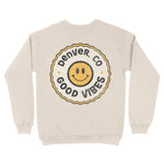 Denver Smiley Face 3 Crewneck in Natural - back view