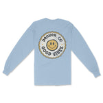Denver Smiley Face 3 Longsleeve in Light Blue - back view